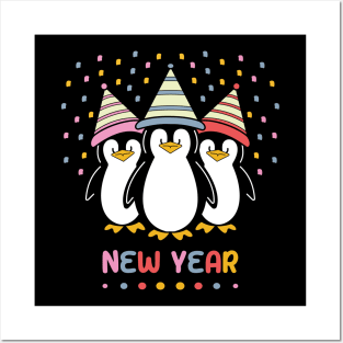 New Year penguin Posters and Art